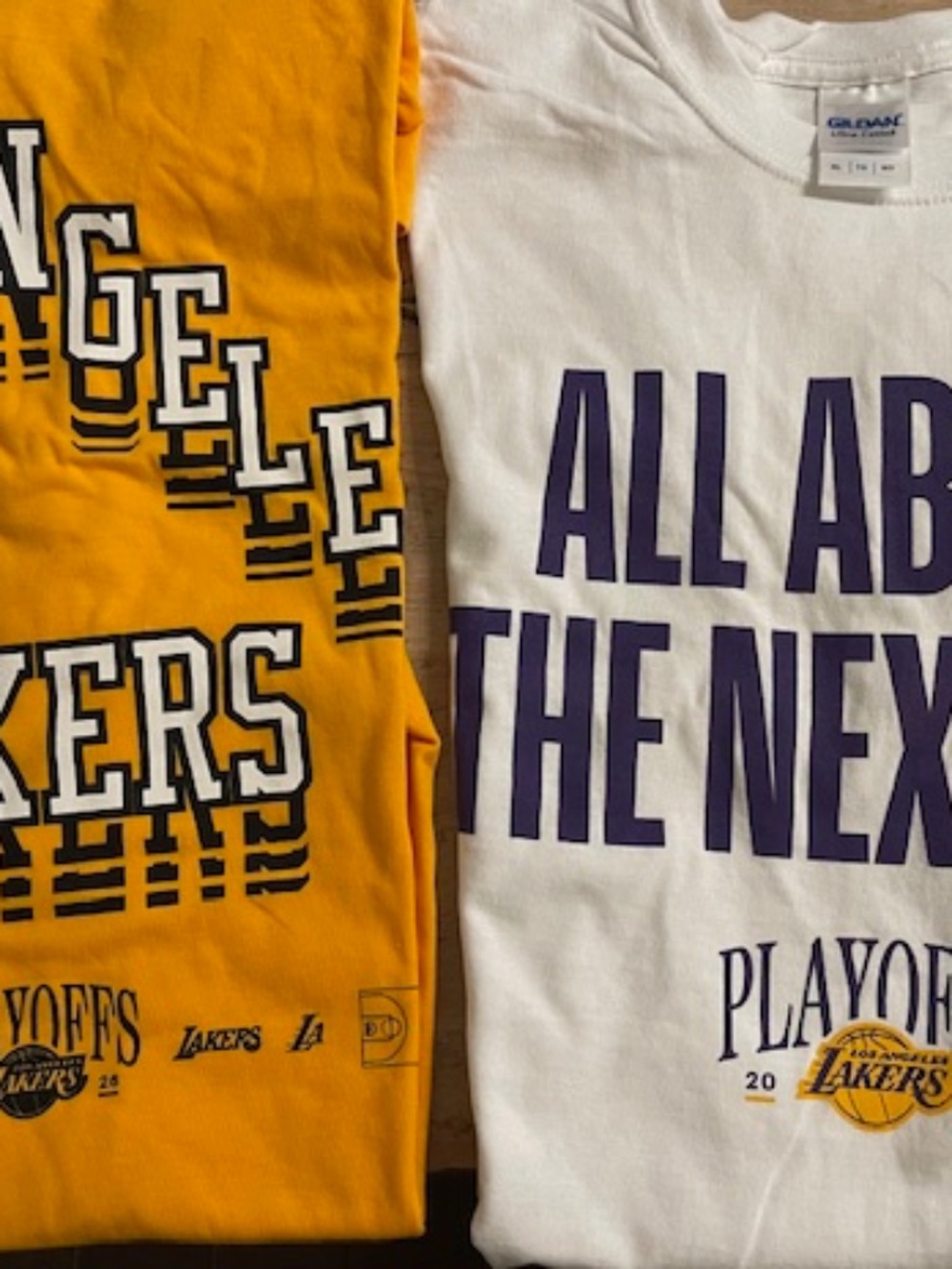 Los Angeles Lakers 2023 & 2026 Playoff T Shirts XL--LOT of 2--NEW/RARE